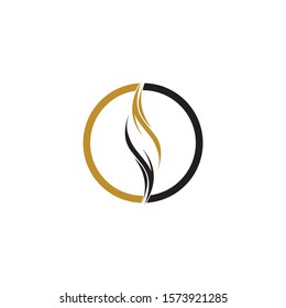 hair wave logo vector icon template - Vector