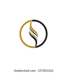 hair wave logo vector icon template - Vector