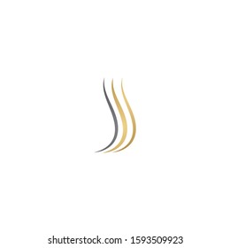 Hair wave logo vector icon template