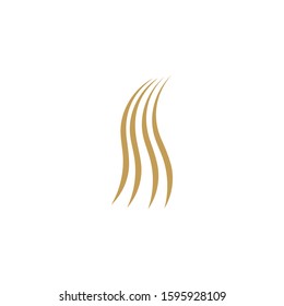 Hair wave logo vector icon template