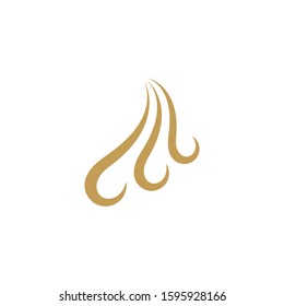 Hair wave logo vector icon template