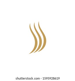 Hair wave logo vector icon template