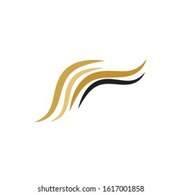 Hair wave logo vector icon template