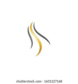 Hair wave logo vector icon template