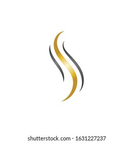 Hair wave logo vector icon template