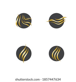 Plantilla de icono del vector del logotipo de la onda del pelo