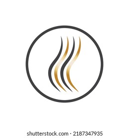 hair wave logo vector illustration design
