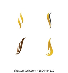 Hair wave vector icon template illustration design