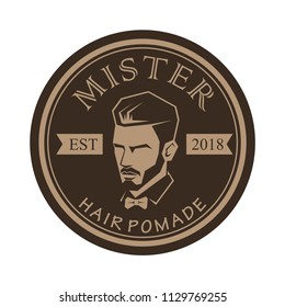 Hair wax pomade vintage logo vector illustration
