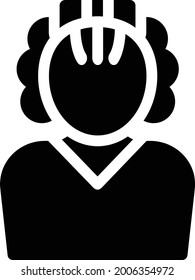 hair with white background. hair is a symbol of professtion .glyph flat icon.