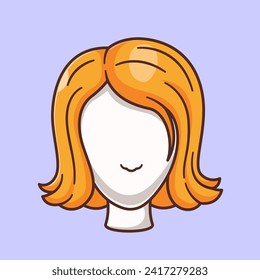 Hair Wig Cartoon Vector Icon Illustration. Nature Object Icon
Concept Isolated Premium Vector. Flat Cartoon Style
