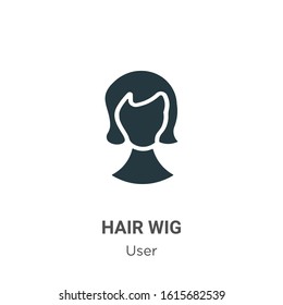 Hair wig glyph icon vector on white background. Flat vector hair wig icon symbol sign from modern user collection for mobile concept and web apps design.