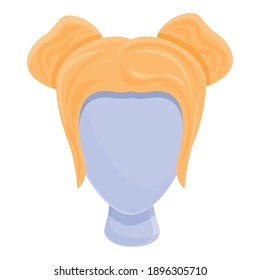 Icono de peluca de pelo. Dibujo de un icono vectorial de peluca para diseño web aislado en fondo blanco