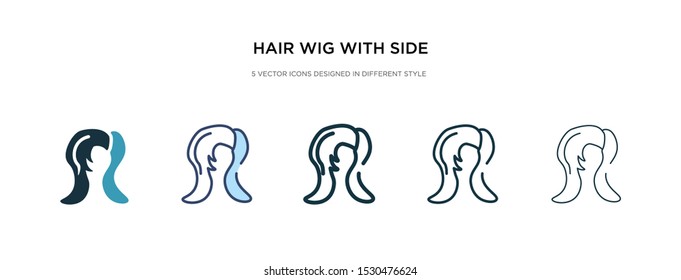 hair wig with side icon in different style vector illustration. two colored and black hair wig with side vector icons designed in filled, outline, line and stroke style can be used for web, mobile,