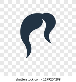 Hair wig vector icon isolated on transparent background, Hair wig transparency logo concept