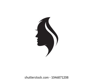 Beautiful Silhouette Hair Girl Salon Logo Stock Vector (Royalty Free ...