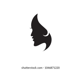 hair woman and face logo and symbols 