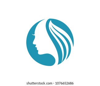 hair woman and face logo and symbols 