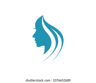 hair woman and face logo and symbols 