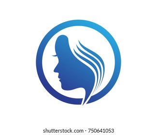 hair woman and face logo and symbols 