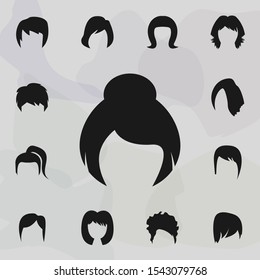 Hair, woman, haircut bun icon. Haircut icons universal set for web and mobile