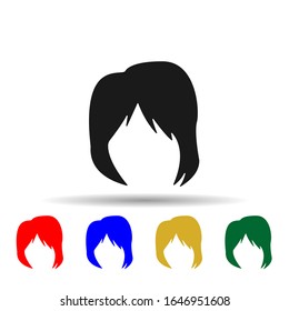 hair, woman, haircut layered multi color style icon. Simple glyph, flat vector of Haircut icons for ui and ux, website or mobile application