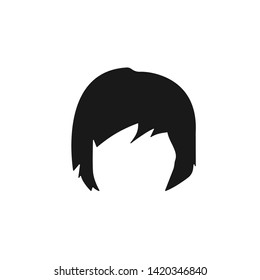 hair, woman, haircut, long fringes icon