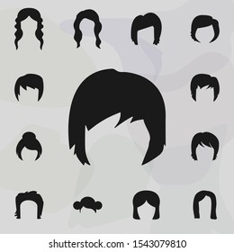 Hair, woman, haircut, long fringes icon. Haircut icons universal set for web and mobile