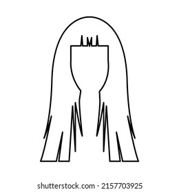 Hair women line icon vector in trendy