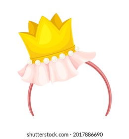 Hairband with Crown as Party Birthday Photo Booth Prop Vector Illustration