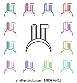 Hairband, ears bunny multi color style icon. Simple thin line, outline vector of carnival and amusement icons for ui and ux, website or mobile application