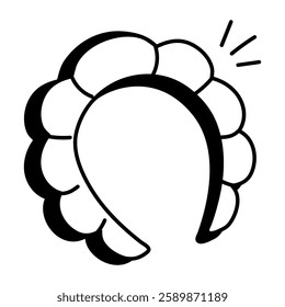 Hairband icon in hand drawn style Hairband icon in hand drawn style 