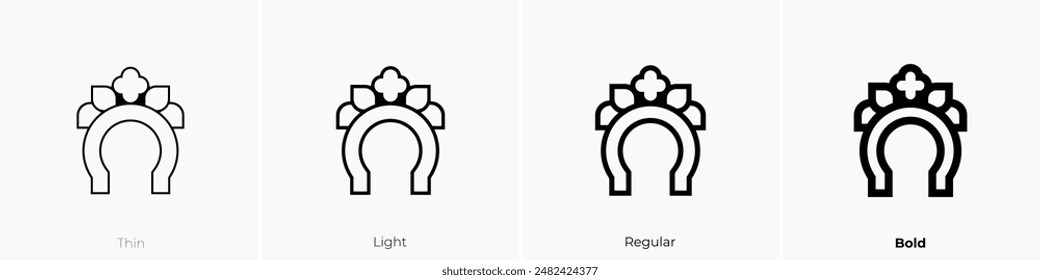 hairband icon. Thin, Light Regular And Bold style design isolated on white background