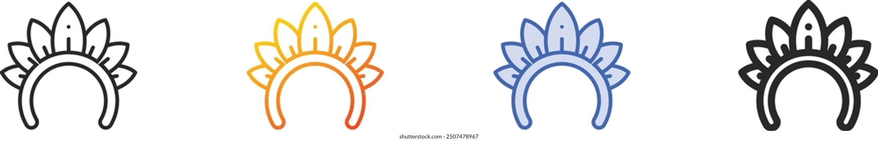 hairband icon.Thin Linear, Gradient, Blue Stroke and bold Style Design Isolated On White Background