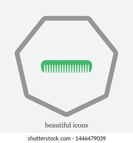 A hairbrush and a comb vector icon. A sign of a comb and a hairbrush