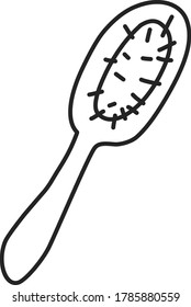Hairbrush doodle illustration. Simple print poster. Hand drawn style