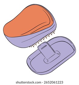 Hairbrush drawing isolated on the white background. Hand drawn colorful digital illustration. Sticker for printing. High resolution. Vector EPS10 and IPG