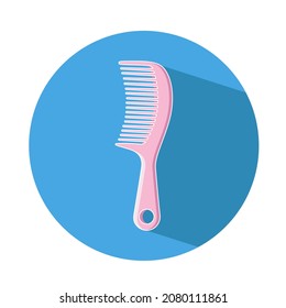 Hairbrush flat vector icon isolated on blue background