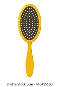 Hairbrush hair comb icon isolated on white background. Fashion hairbrush and style comb hairdresser care icon equipment. Care for themselves in flat style