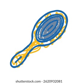 hairbrush hygiene doodle icon sketch vector. hairbrush hygiene sign. isolated symbol illustration