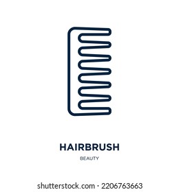 hairbrush icon from beauty collection. Thin linear hairbrush, brush, comb outline icon isolated on white background. Line vector hairbrush sign, symbol for web and mobile