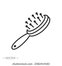 hairbrush icon, comb simple symbol, thin line vector illustration eps10