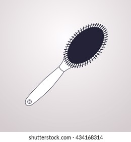 Hairbrush icon. Comb vector. Simple icon isolated on light background.