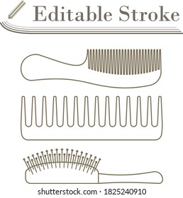 Haarbürstensymbol. Bearbeitbar Stroke Simple Design. Vektorgrafik.