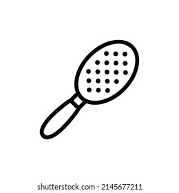 Hairbrush Icon. Line Art Style Design Isolated On White Background