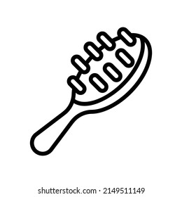 Hairbrush Icon. Line Art Style Design Isolated On White Background