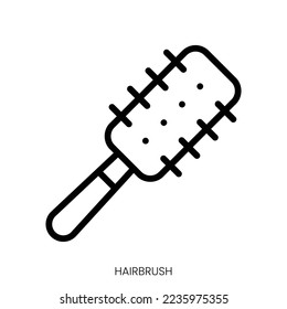 hairbrush icon. Line Art Style Design Isolated On White Background