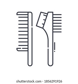 Hairbrush icon, linear isolated illustration, thin line vector, web design sign, outline concept symbol with editable stroke on white background.