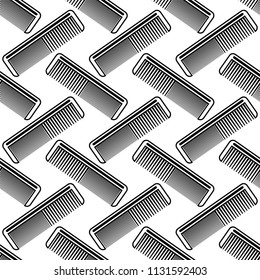 Hairbrush Icon Seamless Pattern, Comb Icon Vector Art Illustration