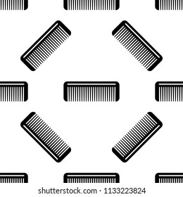 Hairbrush Icon Seamless Pattern, Comb Icon Vector Art Illustration